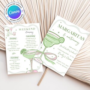 Margs and Matrimony Bachelorette Invite Template, Margaritas and Matrimony Schedule, Bach Weekend Itinerary, Bachelorette Weekend Invitation