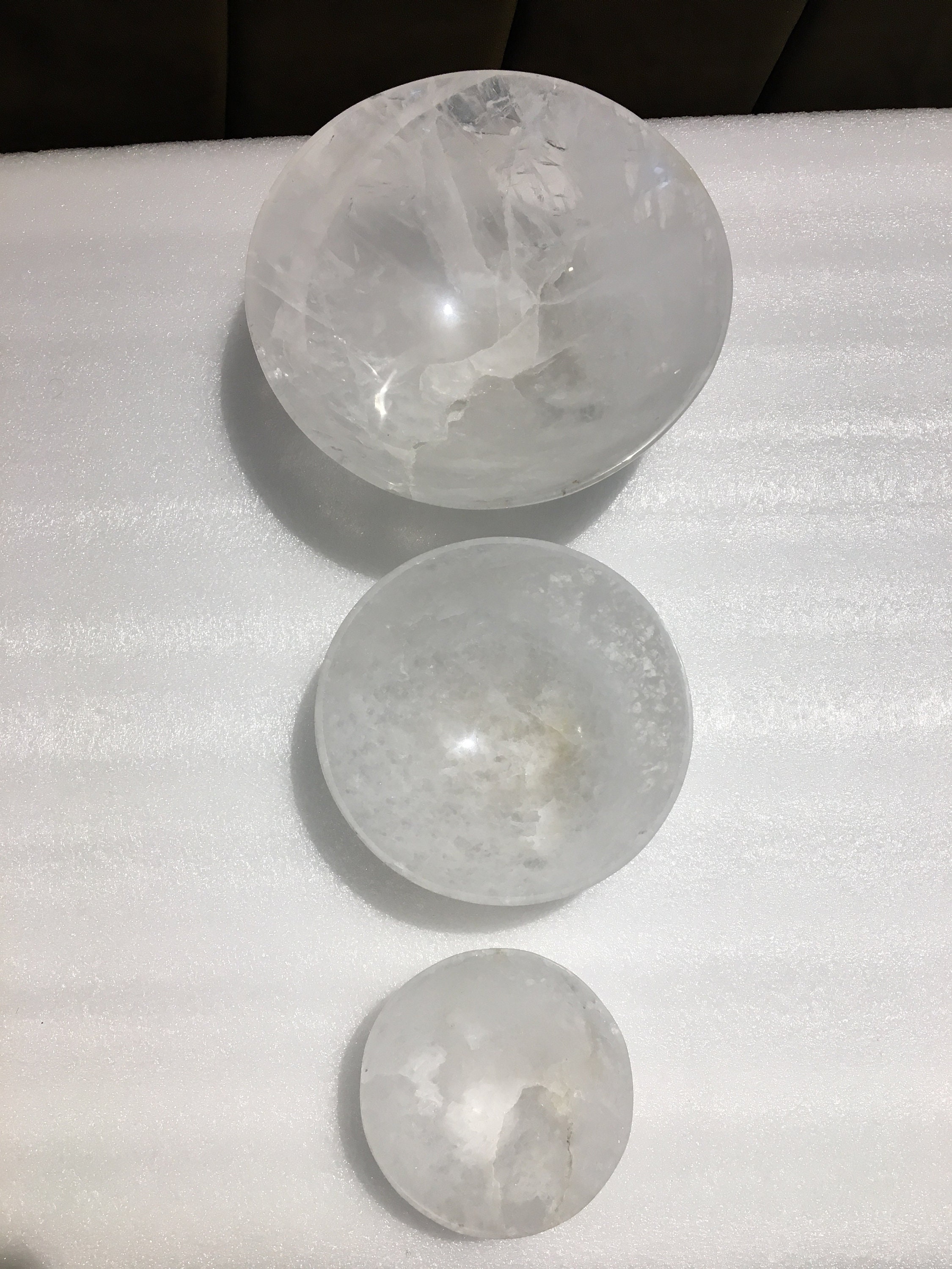thumbnail image 2 of 3PCS Natural Jade Bowl Set - Gemstone Crystal Quartz Dish For Sacral Chakra Healing, Reiki, & Decor 2 of 5