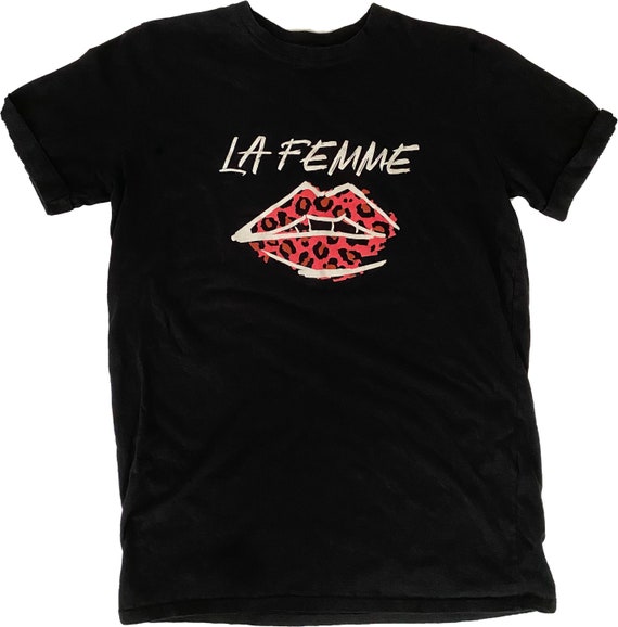 La Femme Rare Print Band Merch T Shirt 