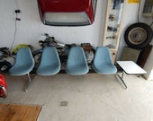 RARE Vintage Midcentury Modern Fiberglass Seating Bench with Side Table Charles Eames for Herman Miller Vitra Original Designer Piece
