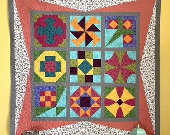 BOM Sampler Quilt Pattern - Through the Window Pane BOM Quilt Pattern