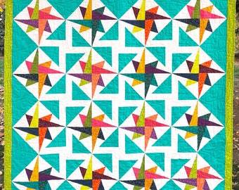 Sparkle PDF Quilt Pattern - Modern Quilt Pattern - Star Quilt Pattern