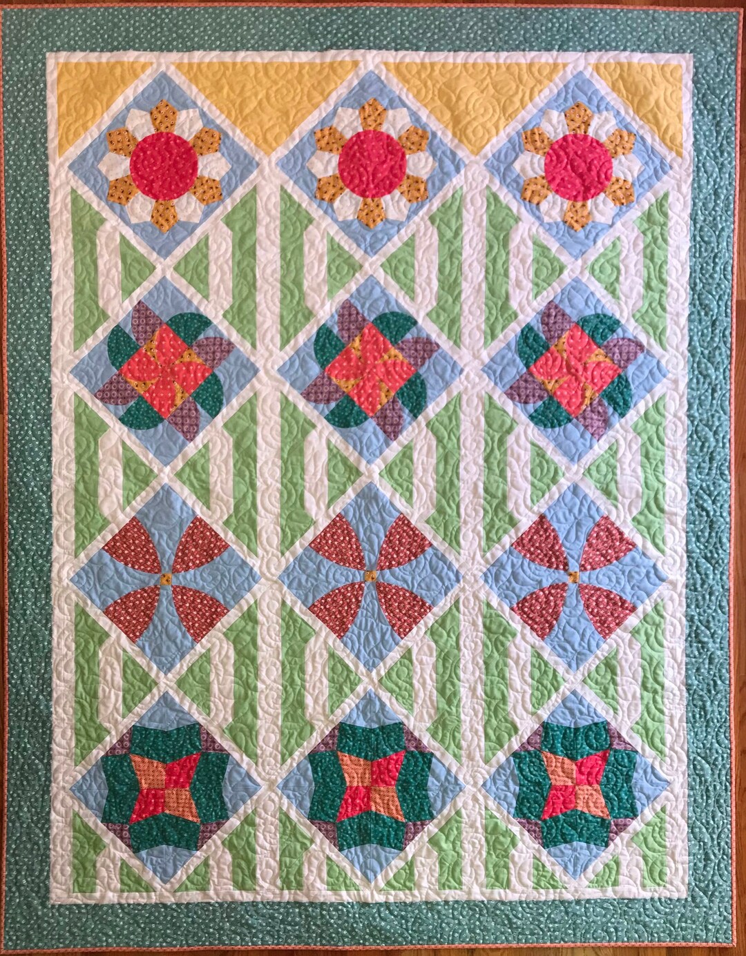 Flower Quilt Kit summer Quilt Kit Modern Quilt Kit Etsy