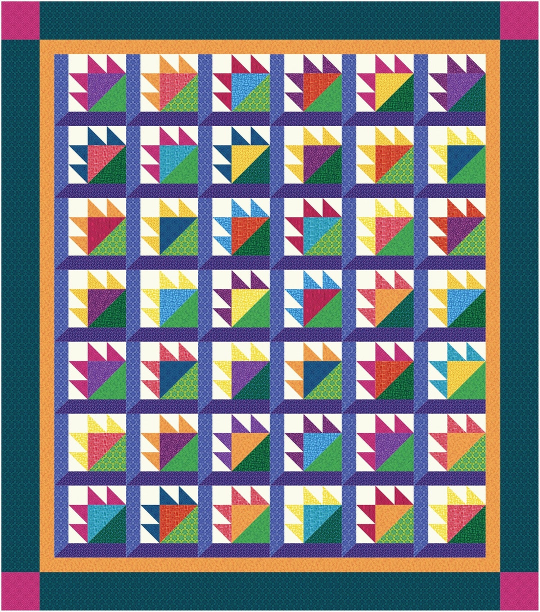 Grandma's Window Box PDF Quilt Pattern Flower Quilt Pattern Window