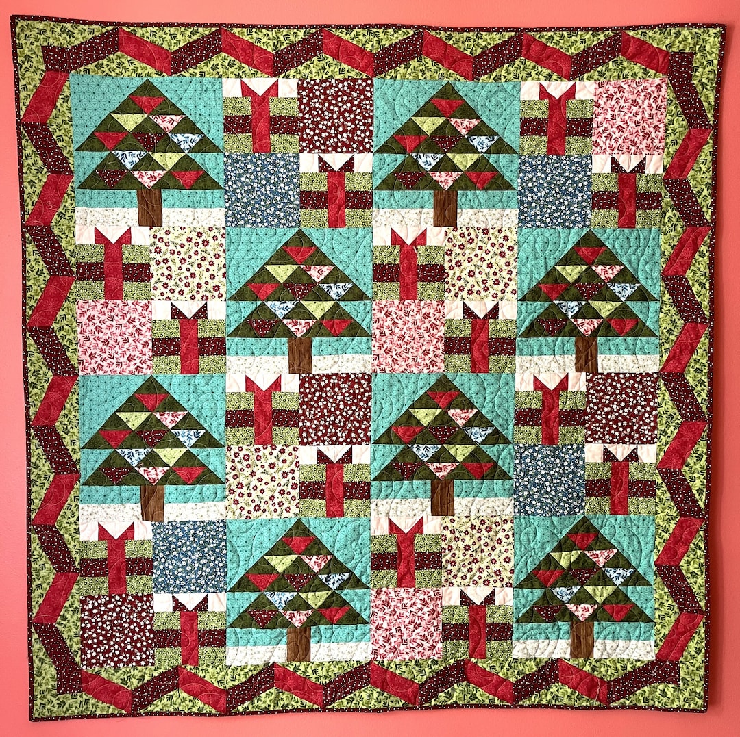Christmas Quilt PDF Pattern - Christmas Tree Quilt PDF Pattern ...