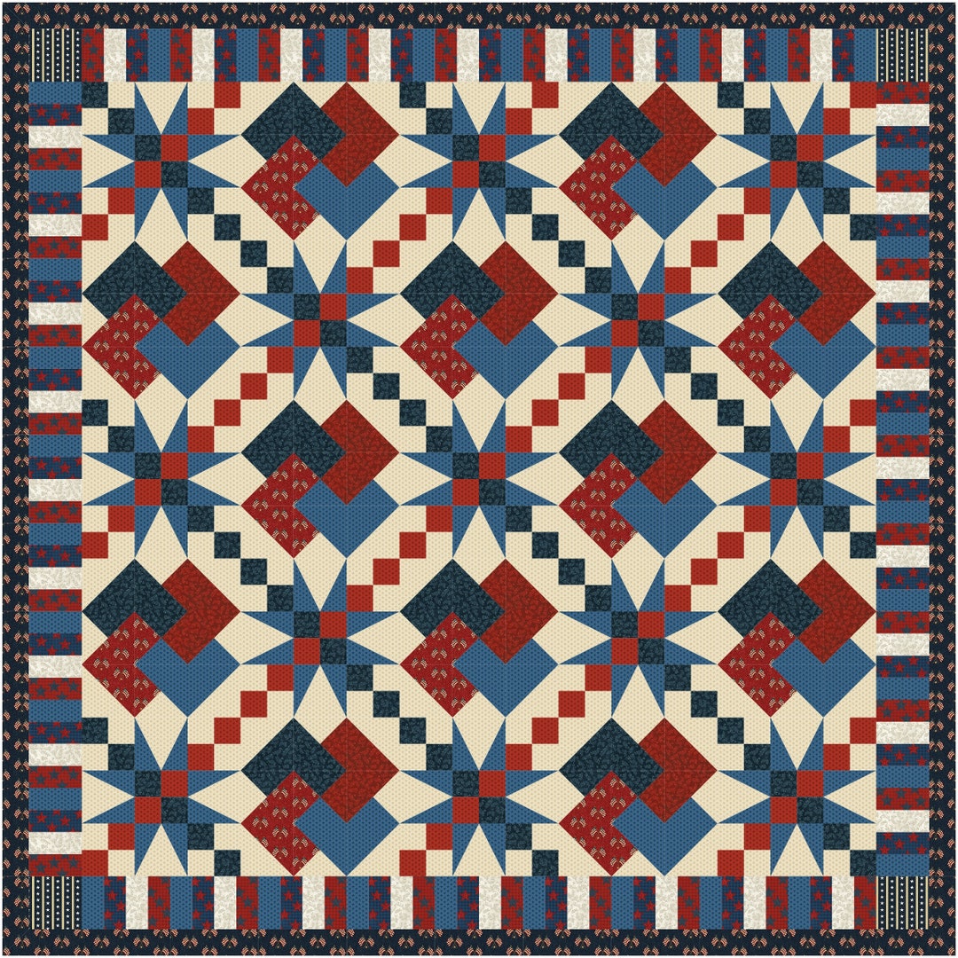 All American Quilt Pattern Patriotic Quilt Pattern Etsy