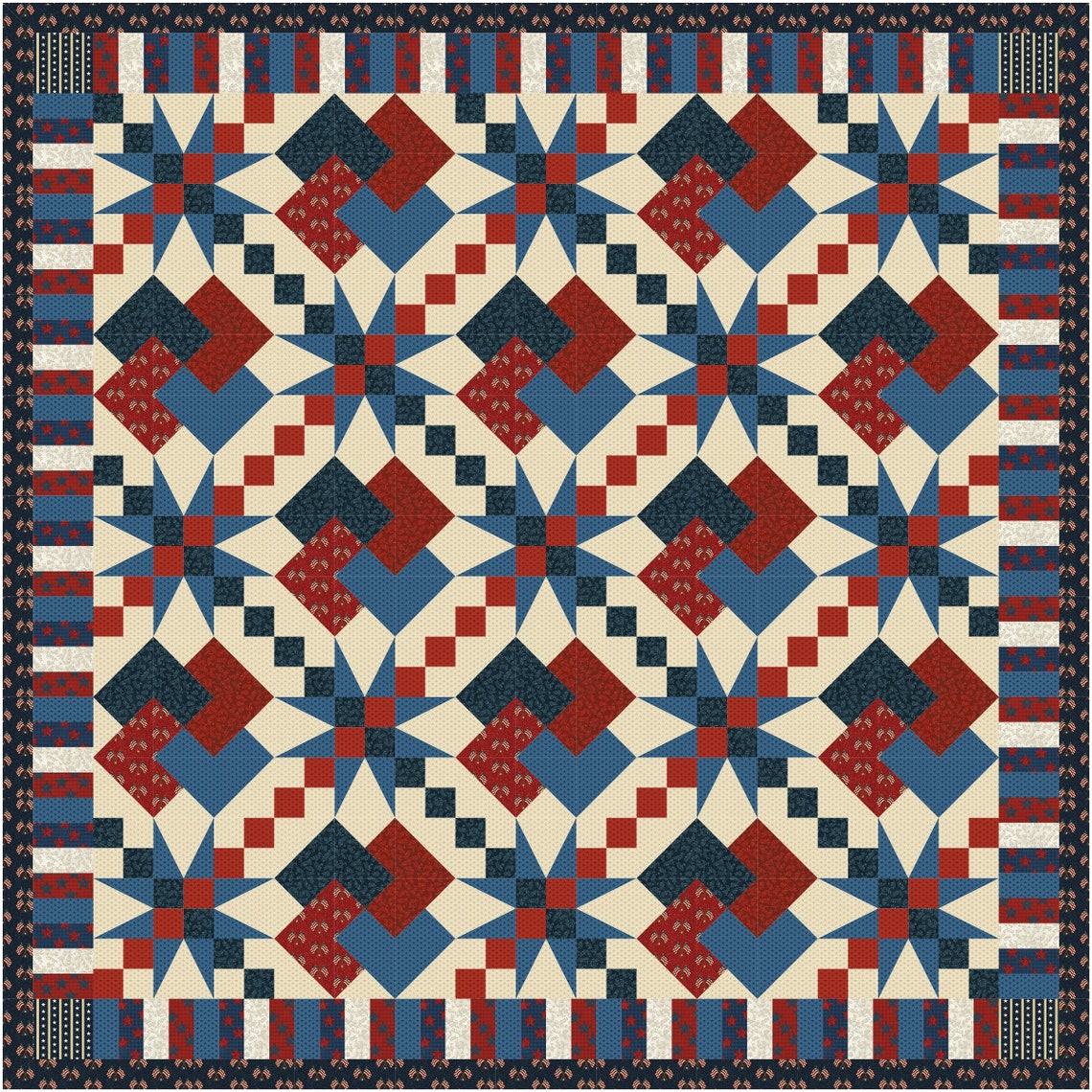 All American Quilt Pattern Patriotic Quilt Pattern Etsy