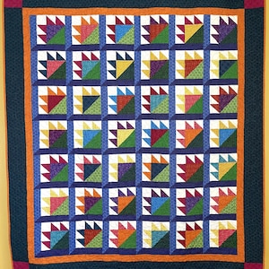 Grandma&#39;s Window Box PDF Quilt Pattern - Flower Quilt Pattern - Window Quilt Pattern