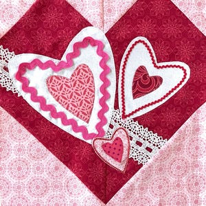 Calendar BOM February Block PDF Quilt Pattern - Once Upon A Month bom February Block PDF Quilt Pattern