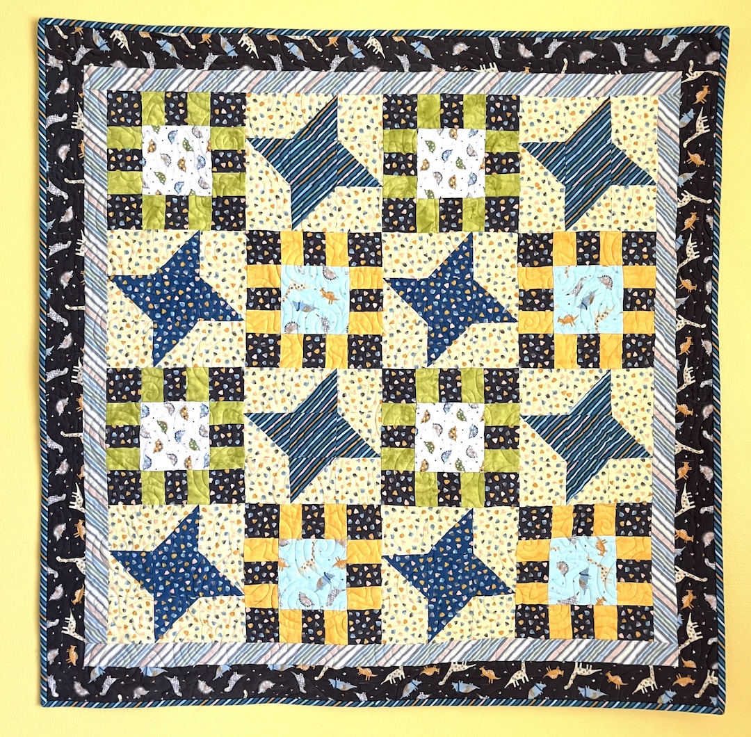 baby-quilt-pdf-pattern-little-dino-star-quilt-pattern-baby-boy