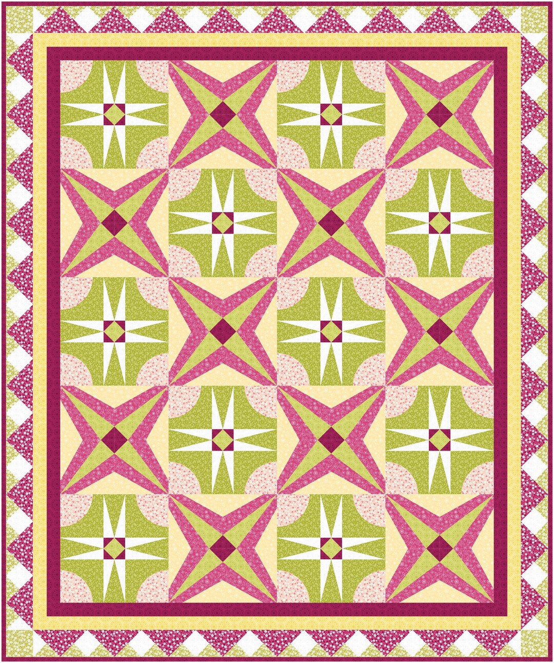 Spring Quilt Pattern Paper Buy Modern Spring Quilt PDF Pattern Blossoming Spring Quilt PDF Pattern ...