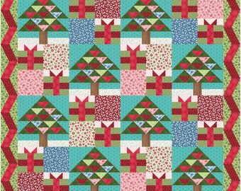 Christmas Quilt Pattern - Christmas Tree Quilt Pattern - Present Quilt Pattern - Holly Jolly Christmas Quilt Pattern