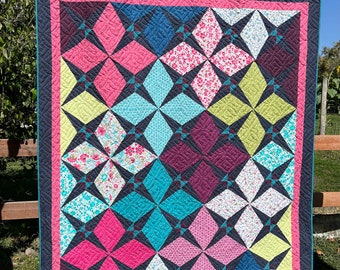 Modern Quilt Pattern PDF Kaleidoscope Pinwheel -