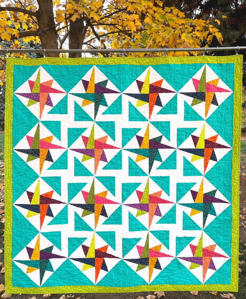 Sparkle PDF Quilt Pattern Modern Quilt Pattern Star Quilt Pattern image 1