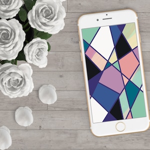 Stained Glass phone wallpaper, DIGITAL DOWNLOAD, iphone wallpaper, .PNG, wallpaper, digital art, digital designs, instant download