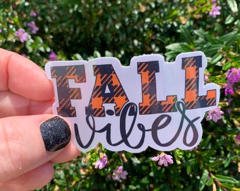 Fall Vibes laptop sticker, waterbottle sticker, Gifts, VSCO sticker, Best friend gift, Cute stickers, Waterproof stickers, laptop decals