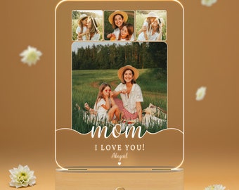 Personalisierte Geschenke für Freunde, Mutter, Acryllicht, individuelles Geschenk für Mama, individuelles Familienfoto-Nachtlicht, Muttertagsgeschenk, OLL015