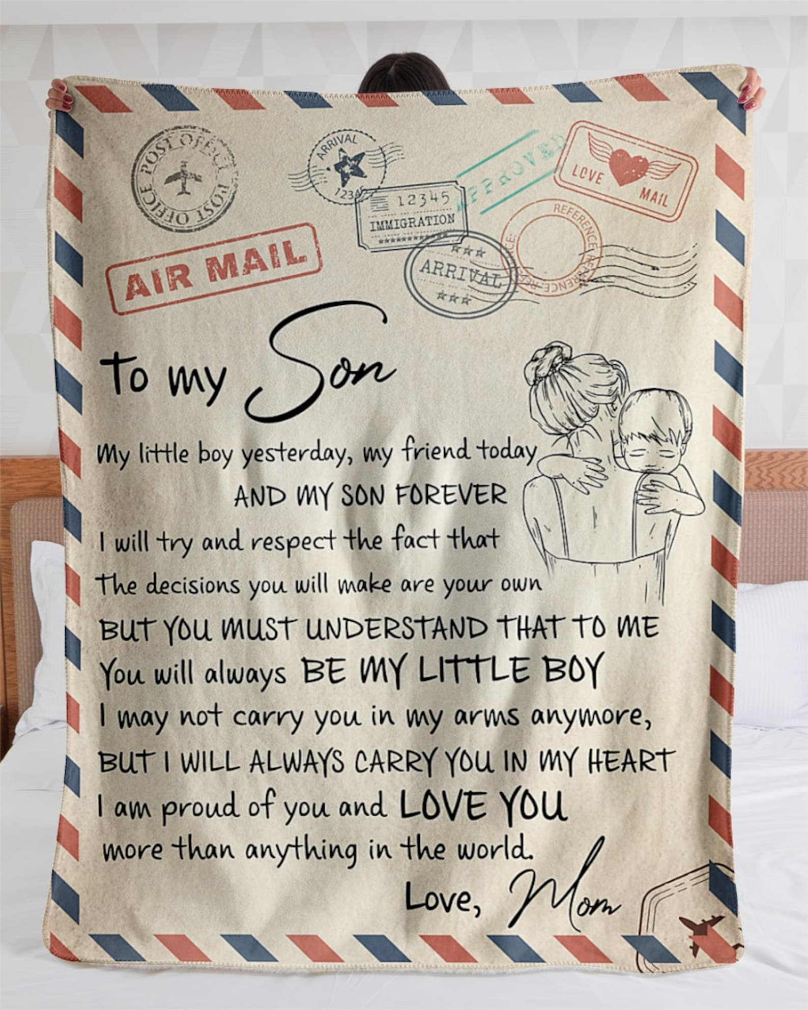 Personalized A Love Letter To Son From Mom Fleece Sherpa Etsy 