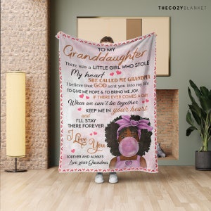 Custom Blanket with Message to Granddaughter • Birthday Gift for Granddaughter • Encouragement Gift for Granddaughter from Grandma • CB0132