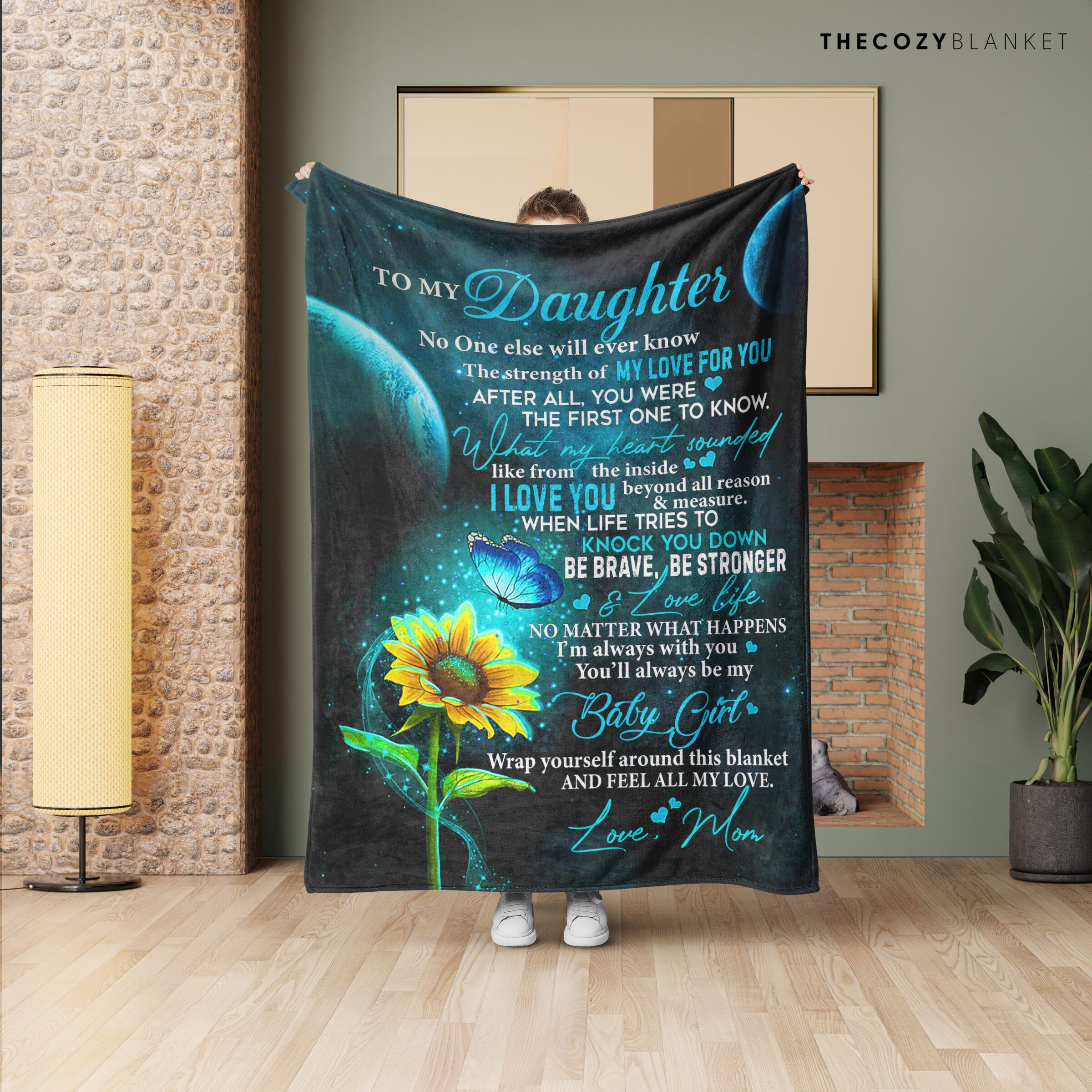 Blanket with message for daughter shop