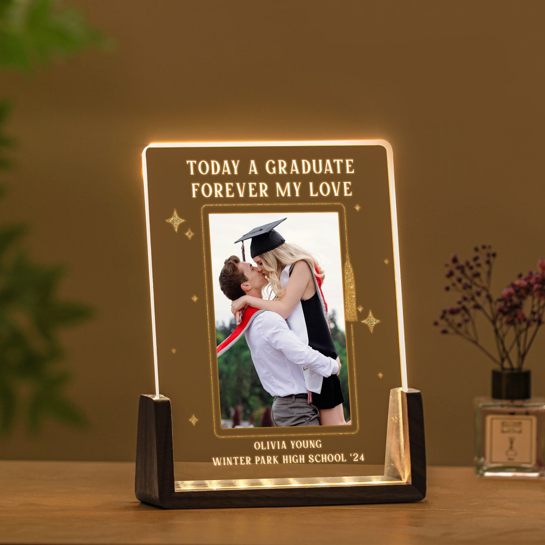 Personalized Graduation Gifts for Girlfriend Light up Plaque With Photo, Meaningful College