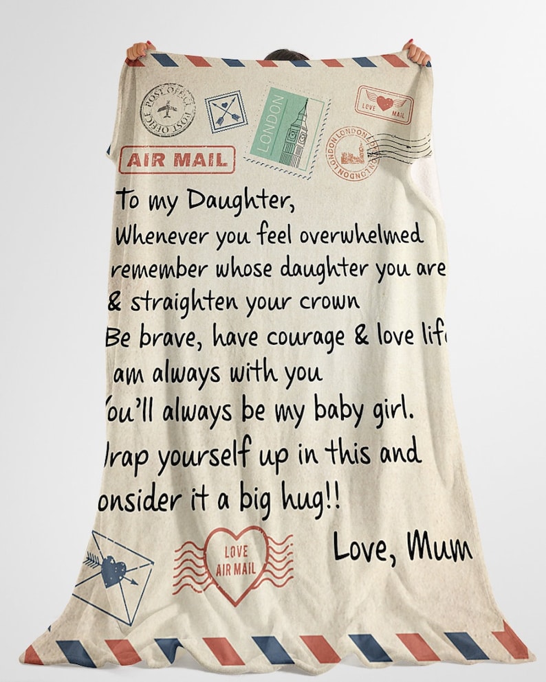Personalized Letter Blanket for Daughter Custom Gift for Etsy