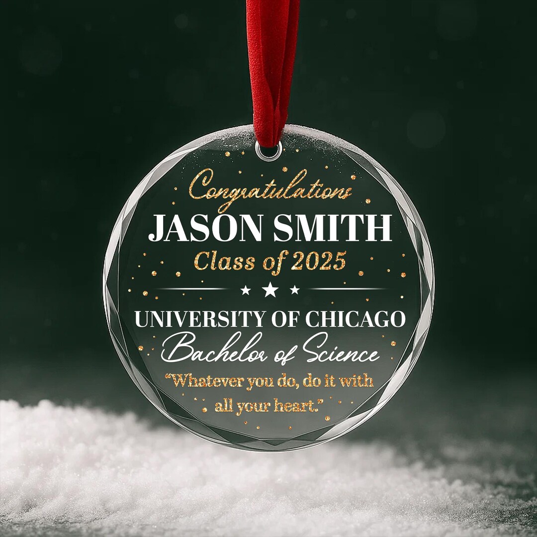 Class of 2025 Graduation Ornament – Personalized Glass Ornament ...