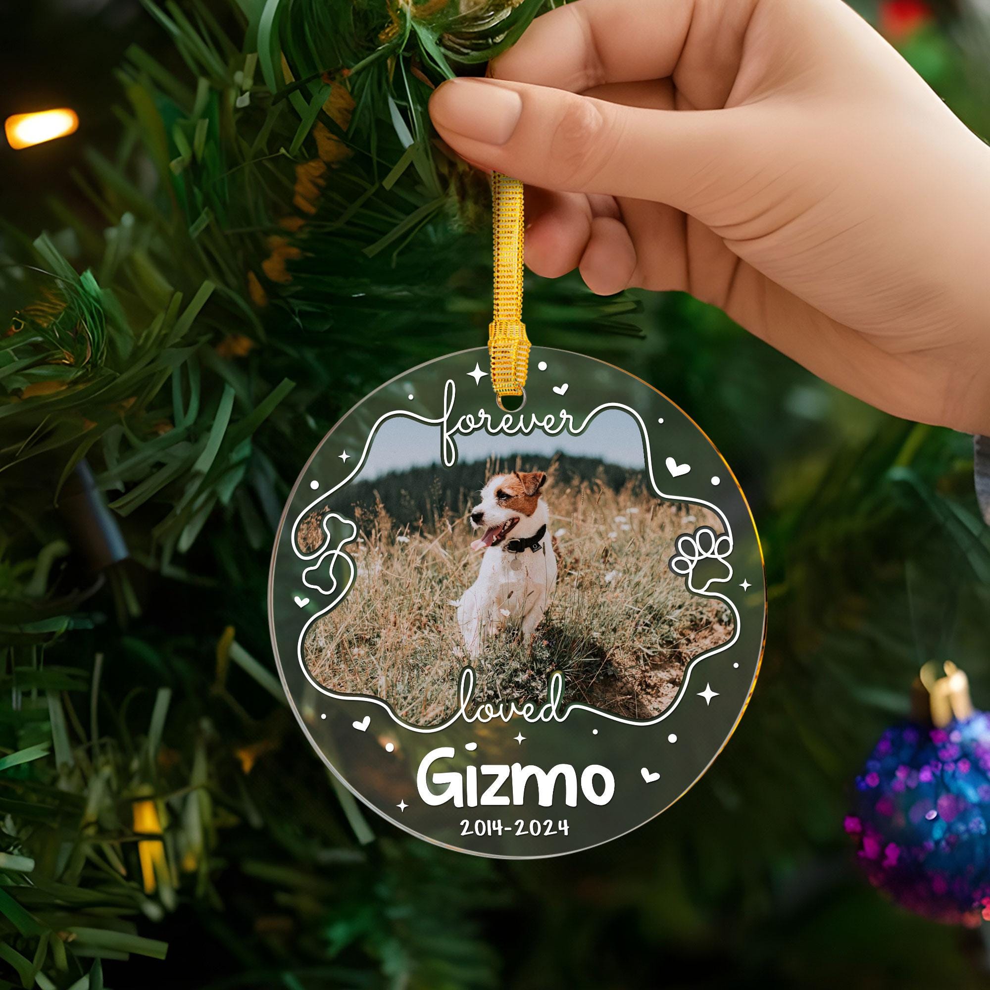 Custom Pet Memorial Ornament With Photo • Keepsake Dog, Cat Ornament ...