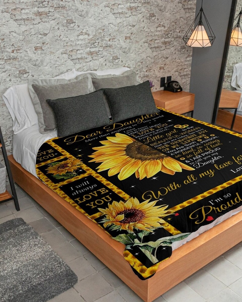 Personalized Sunflower Blanket To Daughter Love Forever From Etsy