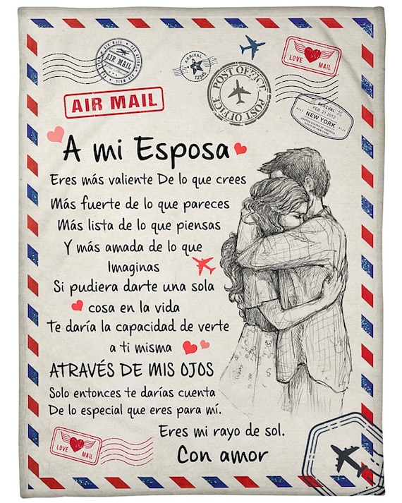 Carta personalizada a mi esposa con amor marido/ Mantas - Etsy España Carta personalizada a mi esposa con amor marido/ Mantas - Etsy España