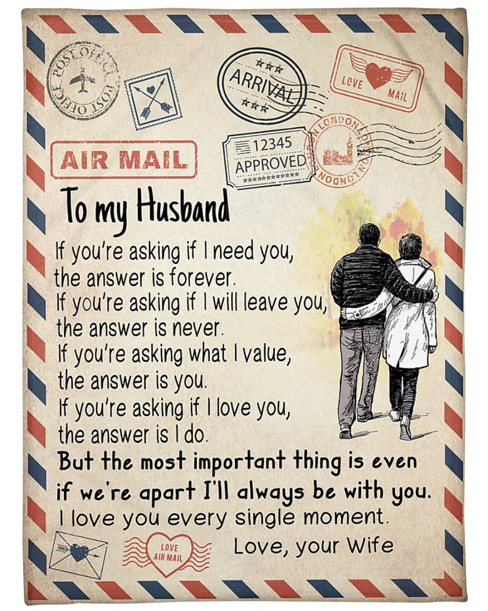 Personalized Blanket for Husband Custom Blanket Quote Etsy