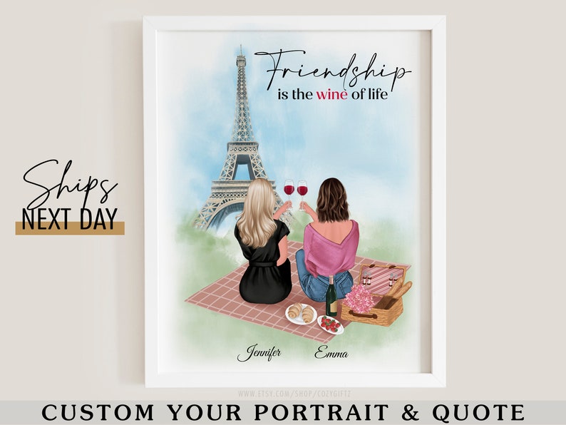 Customized Print Art for Best Friend Personalized Friends Etsy