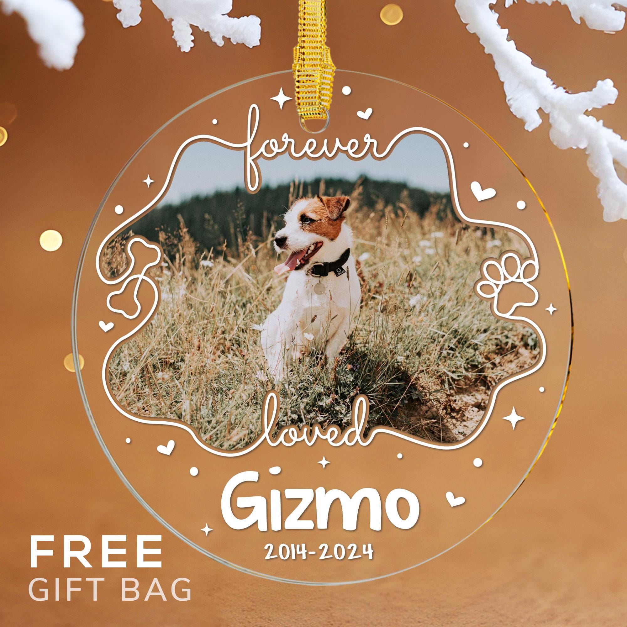 Custom Pet Memorial Ornament With Photo • Keepsake Dog, Cat Ornament ...