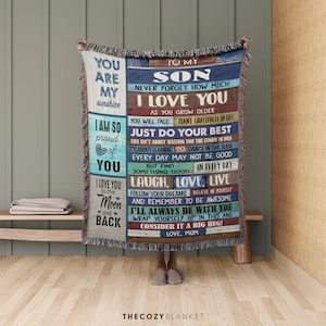 Personalized Gift for Son • Custom Blanket with Message • Birthday Gift to Son from Mom • Encouragement Gifts for Son • CB0101
