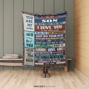 Personalized Gift for Son • Custom Blanket with Message • Birthday Gift to Son from Mom • Encouragement Gifts for Son • CB0101