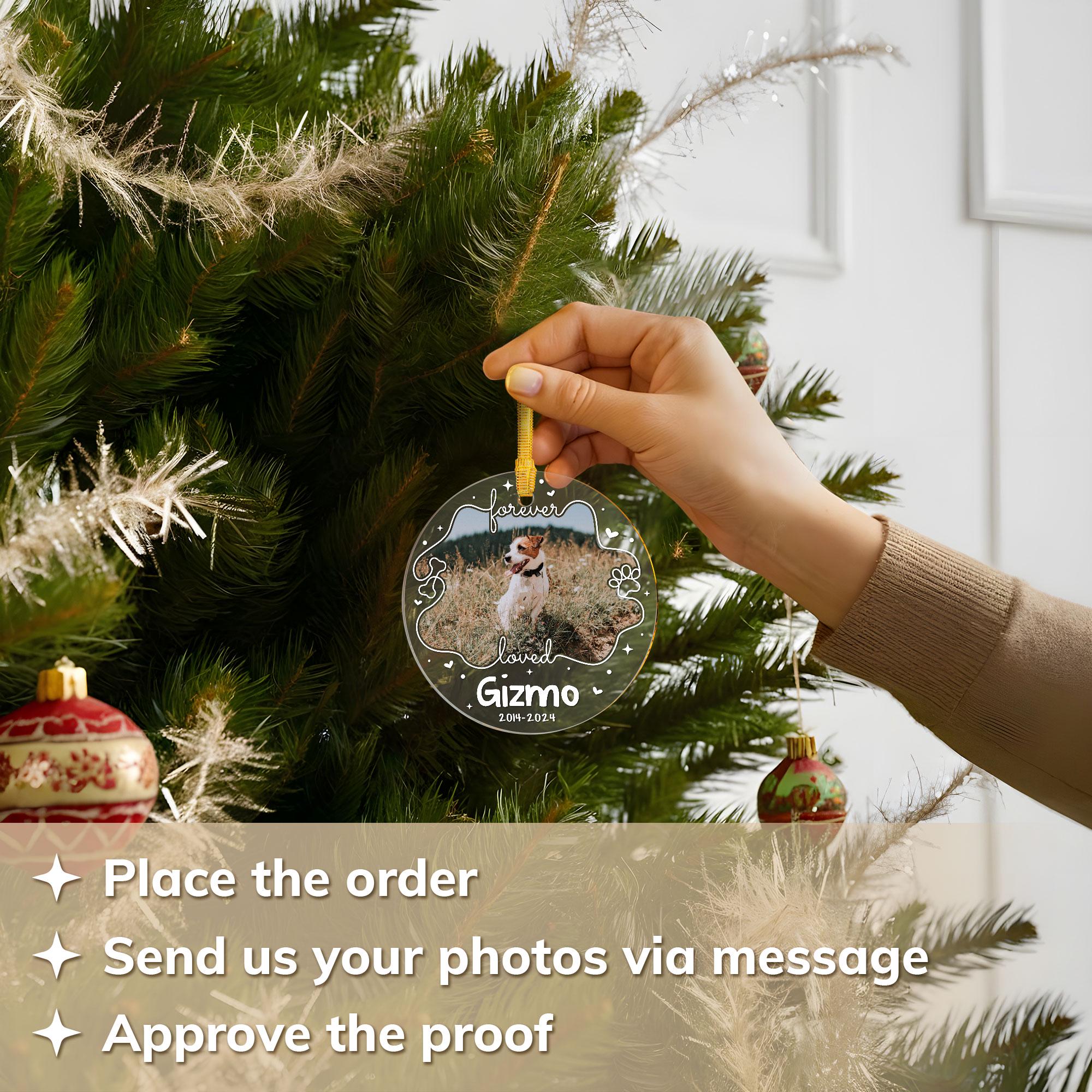 Custom Pet Memorial Ornament With Photo • Keepsake Dog, Cat Ornament ...