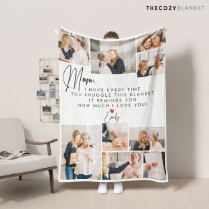 Personalized Blanket with Photo for Mom • Custom Gift for Mom • Mother's Day Gifts • Sentimental gifts for Mom • CB005