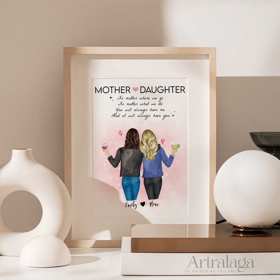Personalized Mother Daughter Print • Custom Art Gift (digital File) - Etsy