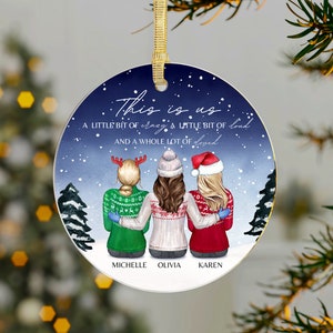 Personalized Acrylic Ornament for Friends • Customized Christmas Ornament Gift for Her • Best Friend Ornament • BFF Bestie Gift • ON018