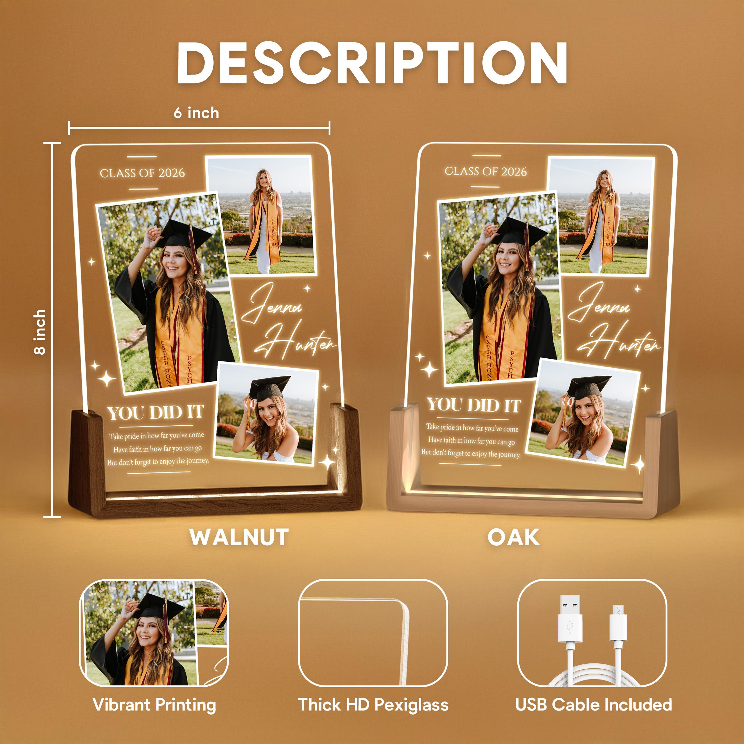 Personalized Graduation Photo Collage Lamp – Custom Class of 2026 Gift ...