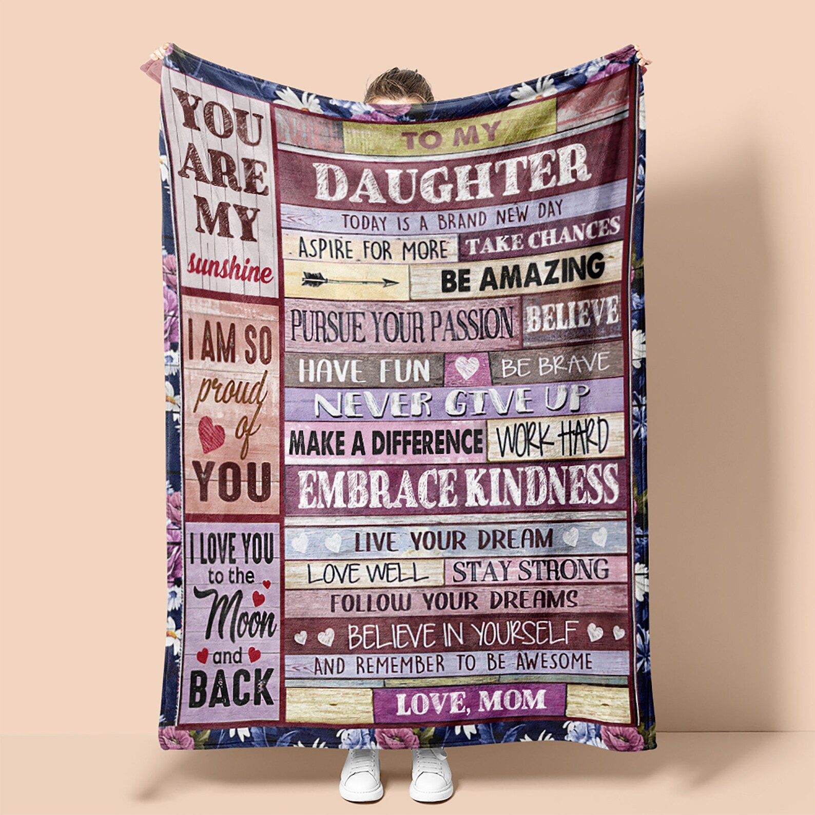 Personalised Blanket Gift To Daughter From Mom Fleece Etsy
