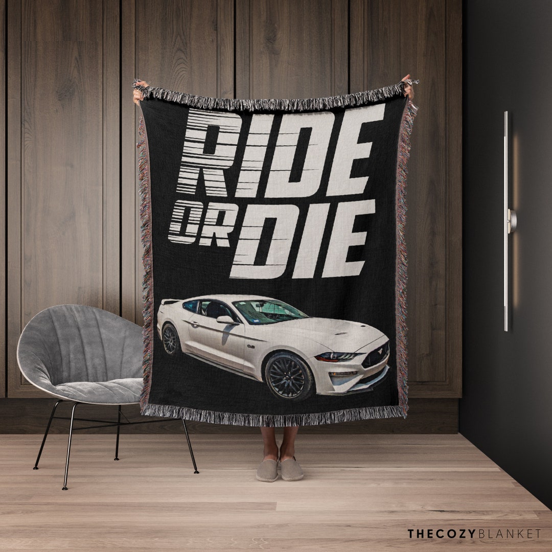 Bedding Ford Mustang Throw Blanket 1967 Ford Mustang B/W Throw