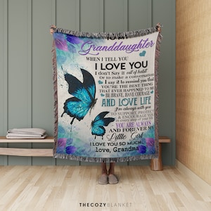 Custom Blanket with Message to Granddaughter • Birthday Gift for Granddaughter • Encouragement Gift for Granddaughter from Grandma • CB0183