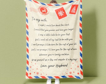 Love Letter-Inspired Personalized Blanket for Wife • Anniversary & Valentine's Day Gift • Christmas Gift for Wife • CB050