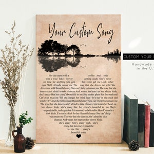 Personalised Song Reflective Guitar | Custom Framed Poster & Canvas | Custom Love Song | Gifts For Wedding | Custom Lyrics Wall Art