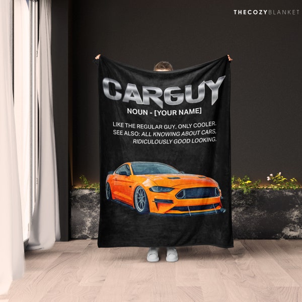 Custom Blanket with Your Car Photo • Gift for Car Guy • Unique Birthday Gift for Him • Personalized Gift for Boyfriend • CB0108