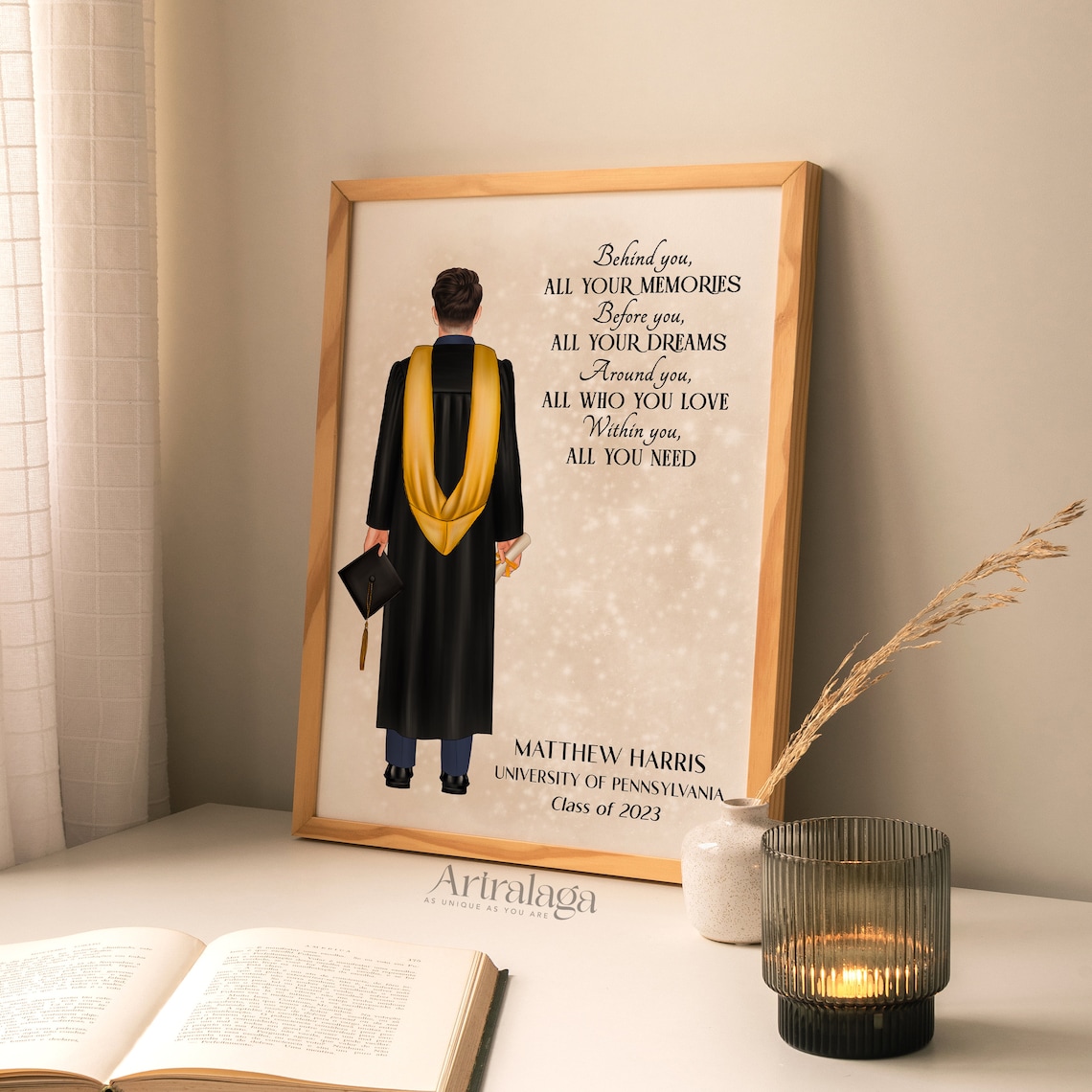 Personalized Graduation Art Print for graduates him or her