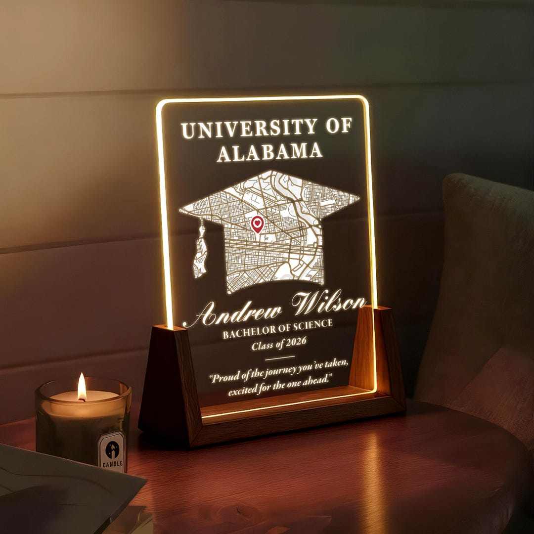 Personalized College Map Graduation Lamp – Custom Class of 2026 Gift ...