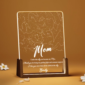 Benutzerdefinierte Sternenkarte Nachtlicht, Sternenkarte nach Datum der Mutter, sinnvolles Geschenk für Mutter der Tochter, Muttertagsandenken, Konstellationskarte ULL151