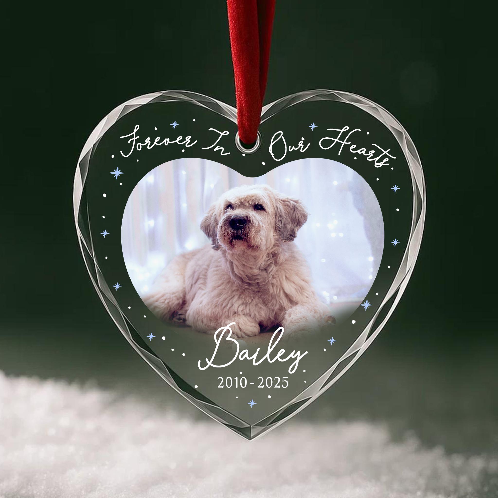 Custom Pet Memorial Ornament • Dog Loss Gift • Pet Remembrance Christmas Ornament • Forever in Our Hearts Keepsake OR027